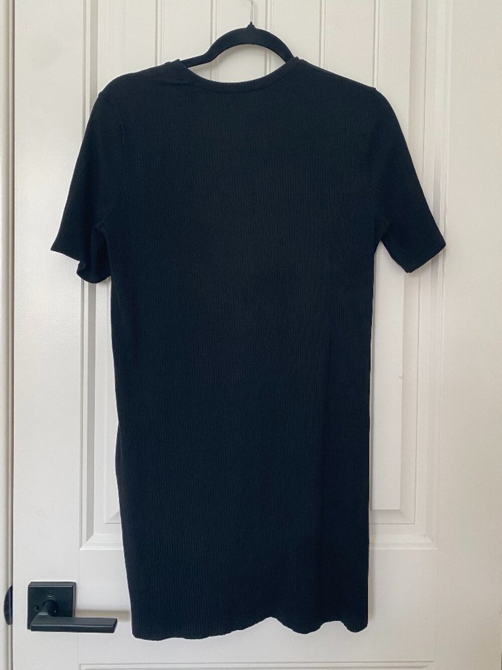 Reformation Jeans | Charli Ribbed T-Shirt Dress in Black - Picture 9 of 11